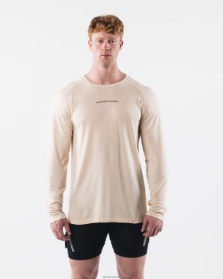 Clothing Alphalete Men AA Airtech LS Tee Beige Brown 686D00511 Alphalete Australia