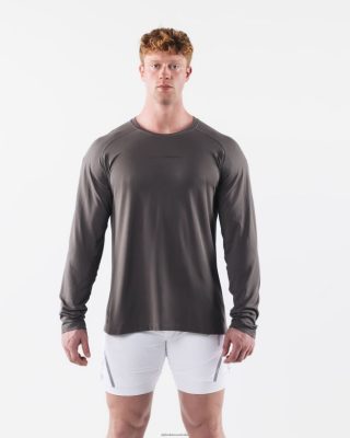 Clothing Alphalete Men AA Airtech LS Tee Dusty Concrete Grey 686D00519 Alphalete Shorts Sale