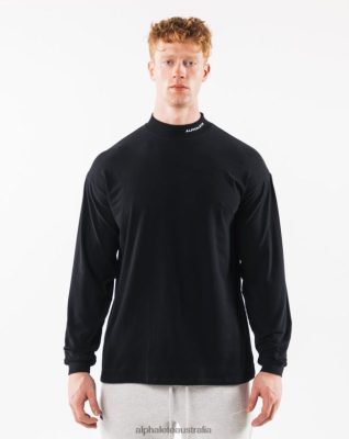 Clothing Alphalete Men Brushed Core Mock Neck LS Black 686D00541 Alphalete Australia