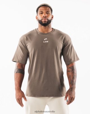 Clothing Alphalete Men Brushed Crest Tee Desert Taupe/Sea Shell Brown 686D00536 Alphalete Leggings Australia