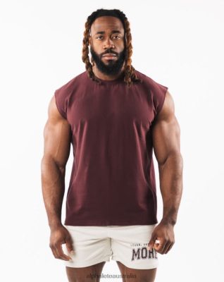 Clothing Alphalete Men Brushed Wolf Head Muscle Tank Sangria Red 686D00585 Alphalete Shorts Sale