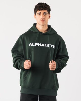 Clothing Alphalete Men Core Hoodie Evergreen Green 686D00627 Alphalete Shorts Sale