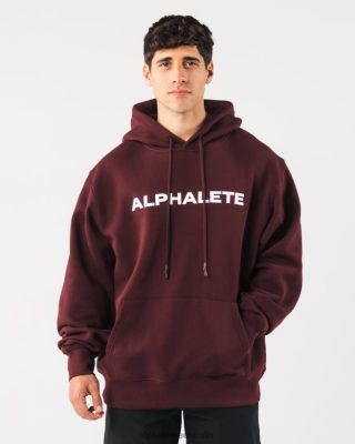 Clothing Alphalete Men Core Hoodie Sangria Red 686D00628 Alphalete Australia