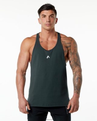 Clothing Alphalete Men Emblem Stringer Hunter Green 686D00603 Alphalete Shorts Sale