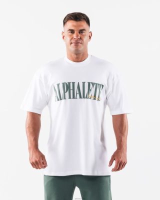 Clothing Alphalete Men Republic Tee White 686D00489 Alphalete Shorts Sale