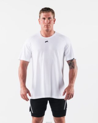 Clothing Alphalete Men Wolf Head Airtech Tee White 686D00508 Alphalete Australia