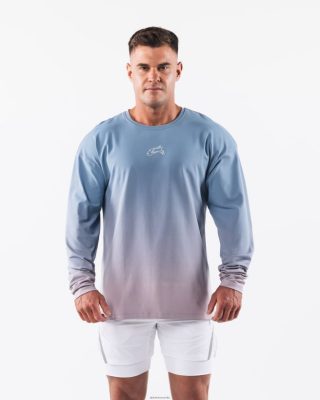 Clothing Alphalete Men Wolf Head LS Tee Still Water Gradient Blue 686D00496 Alphalete Australia