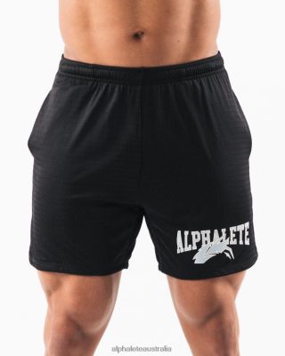 Clothing Alphalete Men Wolf Head Mesh Short 6" Black 686D00651 Alphalete Shorts Sale