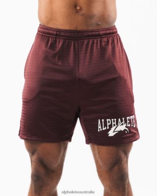 Clothing Alphalete Men Wolf Head Mesh Short 6" Sangria Red 686D00659 Alphalete Leggings Australia