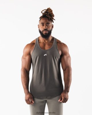 Clothing Alphalete Men Wolf Head Tank Pewter Brown 686D00568 Alphalete Australia