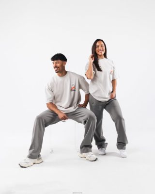 Clothing Alphalete Unisex Crest Tee Cement Grey 686D00177 Alphalete Shorts Sale