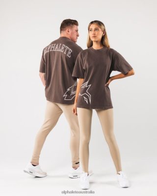 Clothing Alphalete Unisex Giant Wolf Head Tee Clove Brown 686D00225 Alphalete Shorts Sale