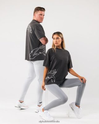 Clothing Alphalete Unisex Giant Wolf Head Tee Vintage Black 686D00226 Alphalete Australia