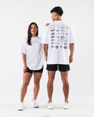 Clothing Alphalete Unisex Heritage Tee White 686D00181 Alphalete Australia