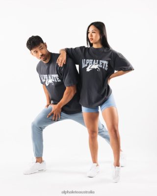 Clothing Alphalete Unisex Wolf Head Tee Dolphin Blue 686D00232 Alphalete Australia