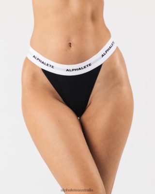 Clothing Alphalete Women Acute Thong Black 686D00474 Alphalete Shorts Sale