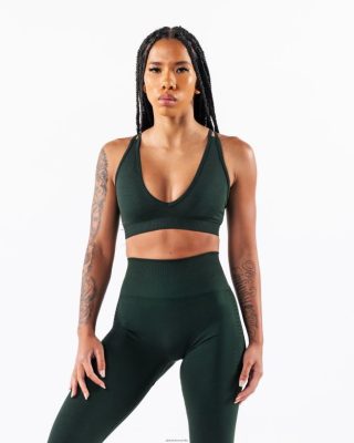 Clothing Alphalete Women Amplify Deep V Bra Central Park Green 686D007 Alphalete Australia