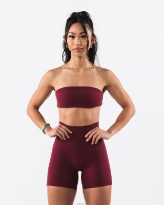 Clothing Alphalete Women Aura Bandeau Cran Red 686D0027 Alphalete Shorts Sale