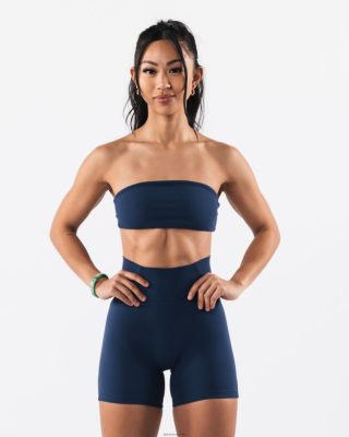 Clothing Alphalete Women Aura Bandeau Ink Blue 686D0036 Alphalete Shorts Sale