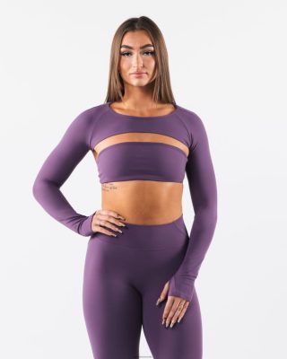 Clothing Alphalete Women Aura Shrug LS Aster Purple 686D00242 Alphalete Leggings Australia