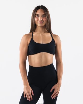Clothing Alphalete Women Aura Strappy Bra Black 686D0057 Alphalete Shorts Sale