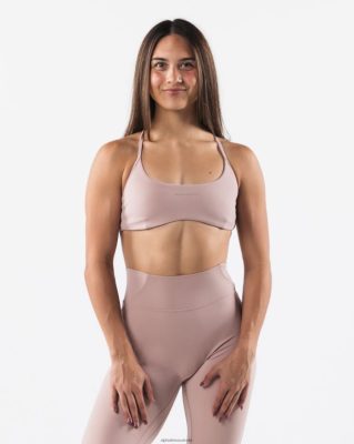Clothing Alphalete Women Aura Strappy Bra Porcelain Brown 686D0045 Alphalete Shorts Sale