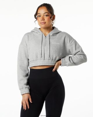 Clothing Alphalete Women Classic Capital Crop Hoodie Heather Grey 686D00281 Alphalete Leggings Australia