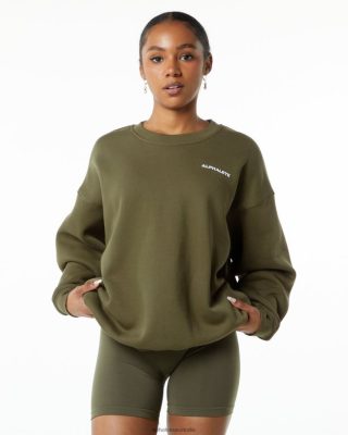 Clothing Alphalete Women Classic Crew Willow Green 686D00261 Alphalete Shorts Sale
