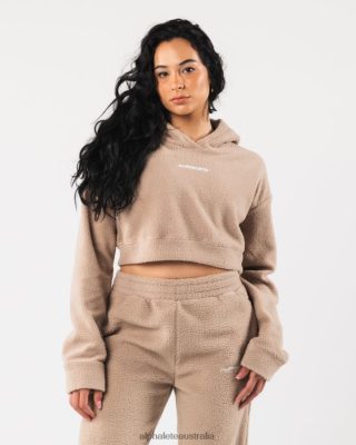 Clothing Alphalete Women King Crop Hoodie Linen Brown 686D00274 Alphalete Australia