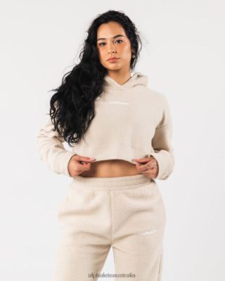 Clothing Alphalete Women King Crop Hoodie Vanilla Brown 686D00273 Alphalete Shorts Sale