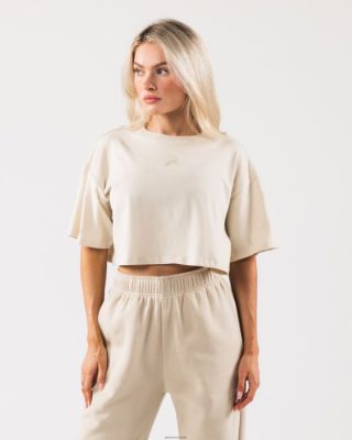 Clothing Alphalete Women Origin Crop Sea Salt Brown 686D00187 Alphalete Australia