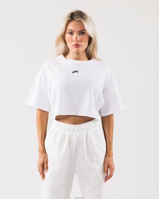 Clothing Alphalete Women Origin Crop White/Pewter 686D00186 Alphalete Shorts Sale