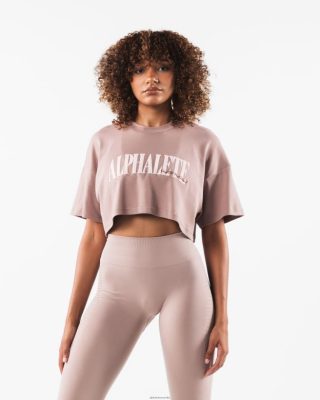Clothing Alphalete Women Republic Crop Tee Antler Brown 686D00199 Alphalete Australia