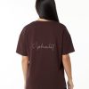 Clothing Alphalete Women Signature Oversized Tee Burgundy Red 686D00237 Alphalete Shorts Sale