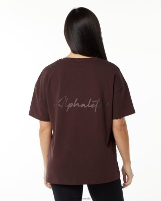 Clothing Alphalete Women Signature Oversized Tee Burgundy Red 686D00237 Alphalete Shorts Sale