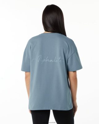 Clothing Alphalete Women Signature Oversized Tee Fog Blue 686D00235 Alphalete Australia