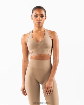 Clothing Alphalete Women Stratus Bra Chai Brown 686D00102 Alphalete Shorts Sale