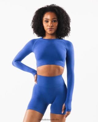 Clothing Alphalete Women Stratus LS Crop Sapphire Blue 686D00251 Alphalete Leggings Australia