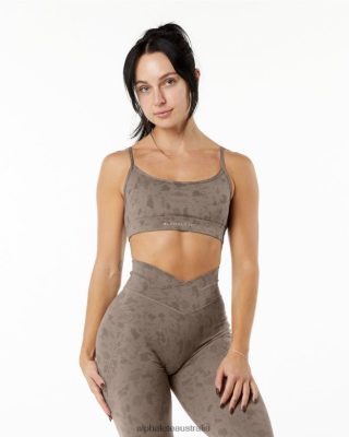 Clothing Alphalete Women Surface Limitless Bra Pebble Print Mocha Brown 686D00149 Alphalete Leggings Australia
