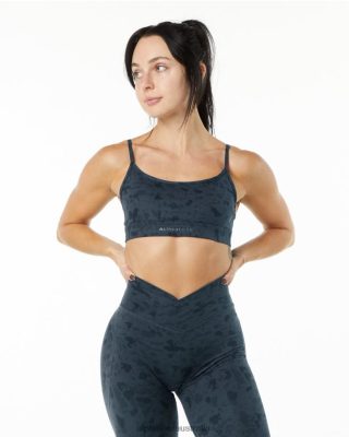 Clothing Alphalete Women Surface Limitless Bra Pebble Print Whale Blue 686D00151 Alphalete Australia