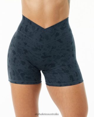 Clothing Alphalete Women Surface Power Short 5" Pebble Print Whale Blue 686D00367 Alphalete Australia