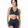 Clothing Alphalete Women Surface Wrap Bra Pebble Print Whale Blue 686D00157 Alphalete Australia